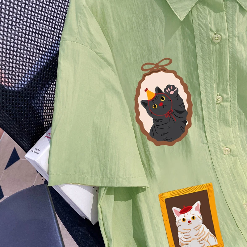 

Dopne White een с принтом и воротником ort Sve Повседневный irt ex Летний модный свободный крой Универсальный топ Модный