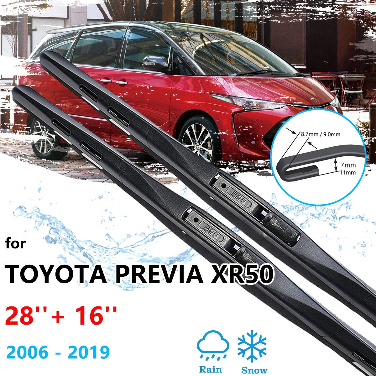 For Toyota Previa Estima Tarago XR50 2006~2019 Front Wiper Blades Window Windshield Windscreen Brushes Car Accessorie U J Hook