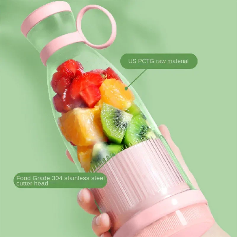 Portable Juicer Cup Mini Home Fruit Cup Cordless Blender Electric USB Fresh Fruit Juicer 6 Blade Smoothie Ice Maker Citrus Xaomi