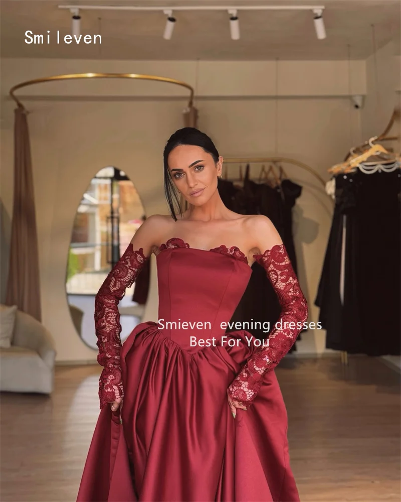 Smileven Sticker Burgundy A-line فساتين سهرة Prom Dress Party Gowns Sweetheart Formal Occassion Dress Customized 2026