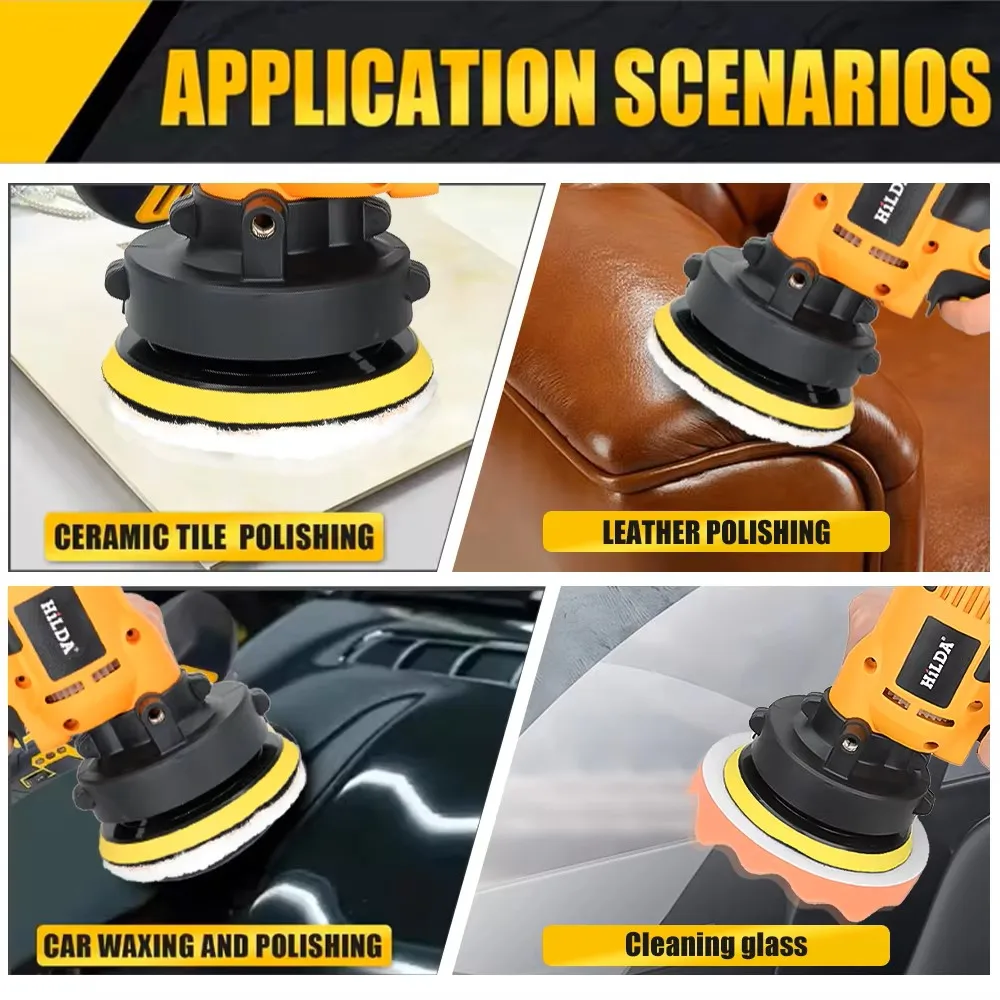 HILDA Electric Car Polisher Car Beauty Waxing Machine  Adjustable Speed Sanding Waxing Tools Automotive Polishing Scratch Repair image 5