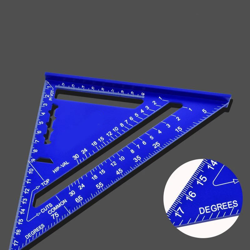 High Quality 7inch Rafter Square Triangle Carpenter Square Die-cast Aluminum Alloy for Woodworking and Carpentry Ruler