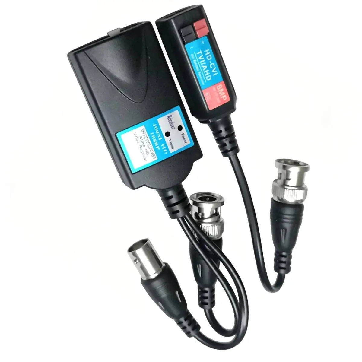 HD Active Video Balun Transmit Pal/NTSC CVI/TVI/AHD/CVBS Video Signal Via UTP DC 12V Power Supply Up to 400m for Camera