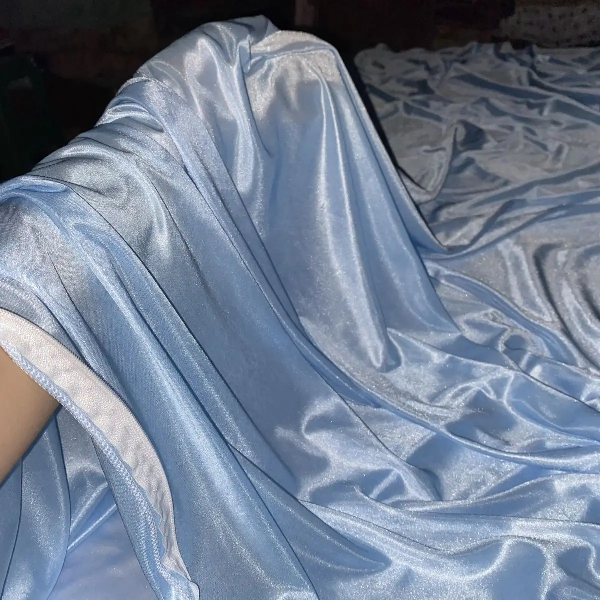 No Pillow Cover 94.5*86.6in Glossy summer satin silk cover with zipper Double side Ice cool bedspread home bedding