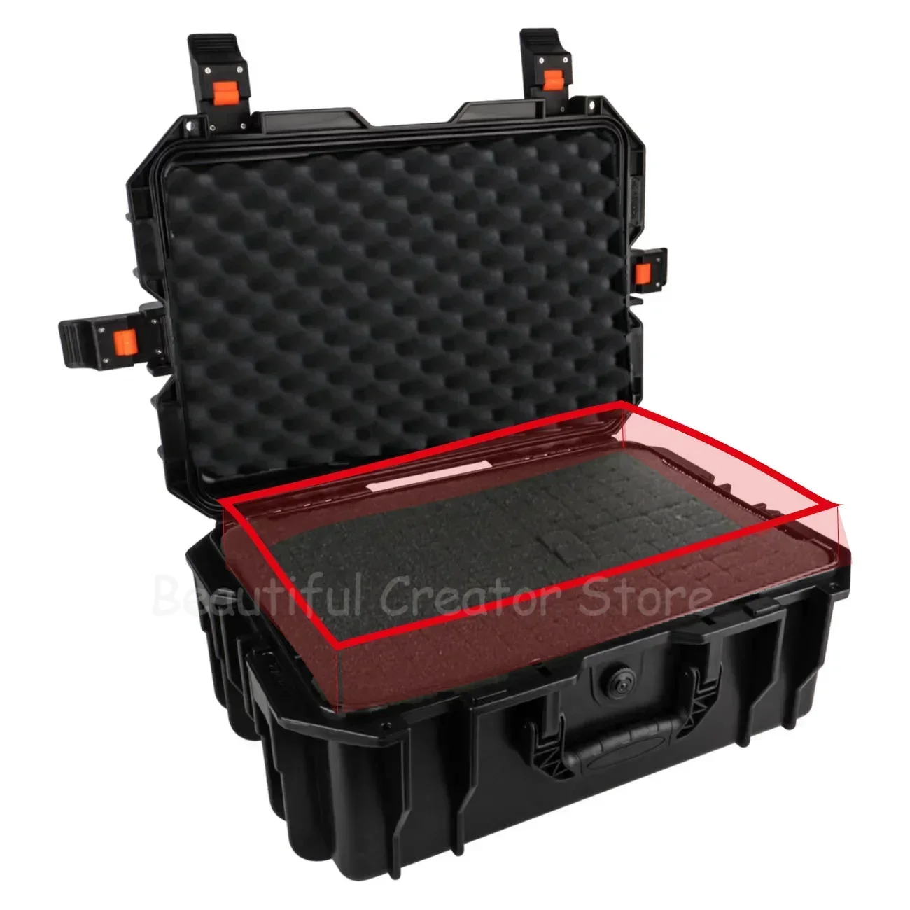 Imagem -02 - Waterproof Safety Empty Toolbox Hard Carry Case Bolsa Caixa de Ferramentas de Grande Capacidade Portátil Rodas Hardware Tool Storage Case