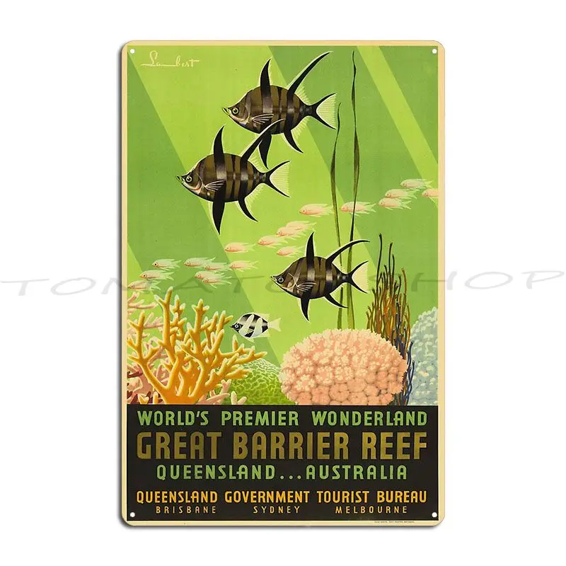 Great Barrier Reef Australia Metal Plaque Customize Home Wall Decor Garage Create Tin Sign Poster