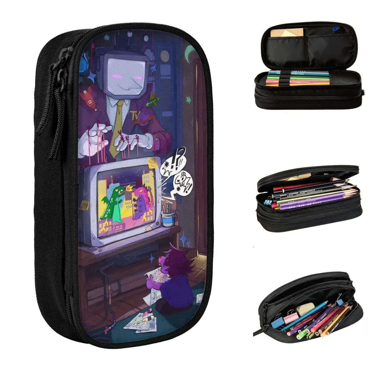 TV Tenna Deltarune Pencil Case Fashion Video Game Pen Box Bags Student Big Capacity School Supplies Gifts Pencil Box