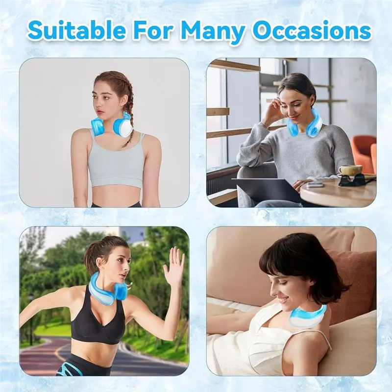 RTENTE-Neck Cooler Pack Reusable Ice Shoulder Wrap Relief Cooling Tube For Outdoor Workers Sports, Stress,Injuries Travel Pink