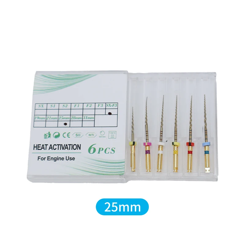 TJDent Dental Endodontic Nickel Titainium Flexible Rotary File 19/21/25mm Heat Activated Canal Root Files Dentistry Instrument