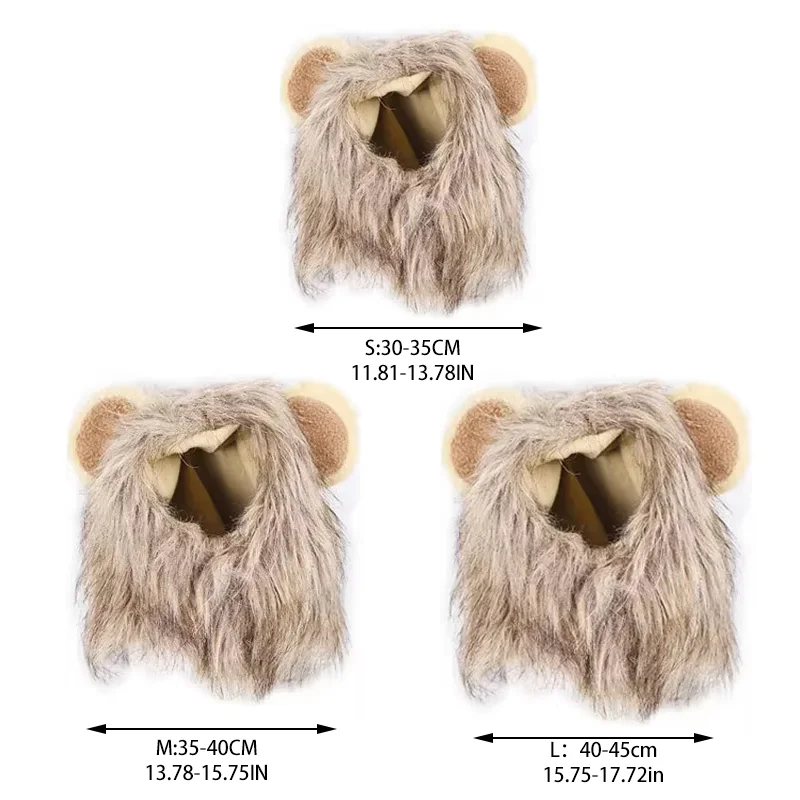 Pet Hairpiece - Humorous Lion Mane Headgear for Dogs and Cats, Adjustable Costume Accessories for Fun Dress-up and Play