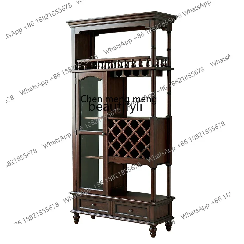 

D178 YY American solid wood room cabinet double-sided living room partition entrance decorative wine cabinet