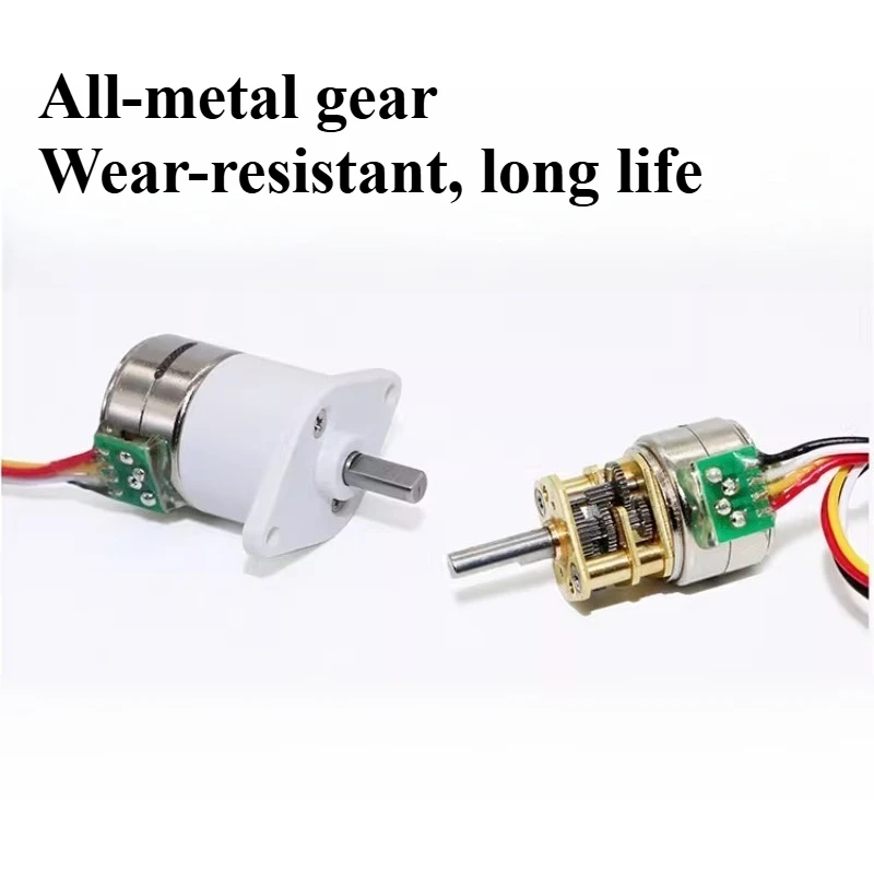 Micro-reduction brushless stepper motor, 2-phase 4-wire all-metal gear, 5V, 12V small motor