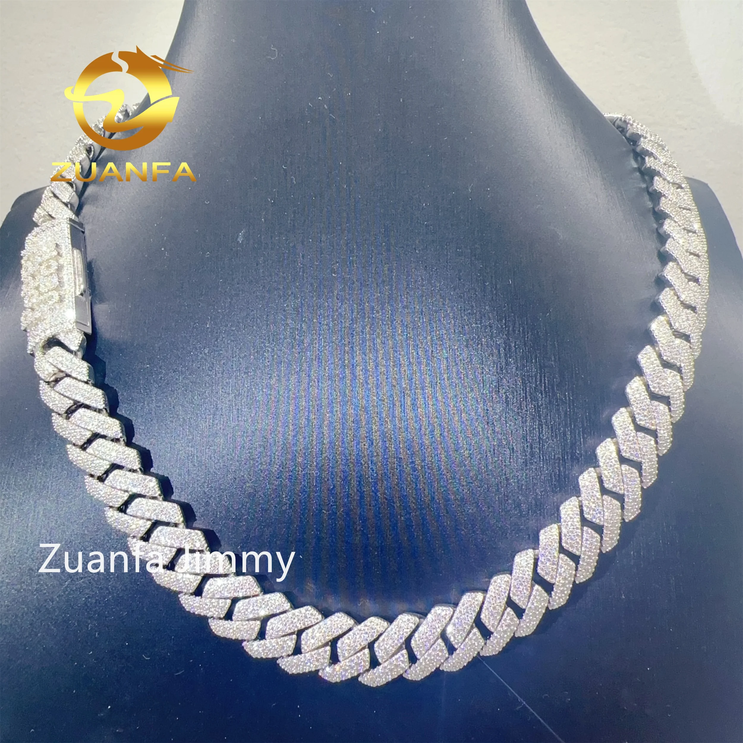 Hip Man Hop Jewelry 925 Sterling Silver 14mm 3Rows Iced Out VVS1 Moissanite Diamond Custom Name Lock Miami Cuban Bracelet.