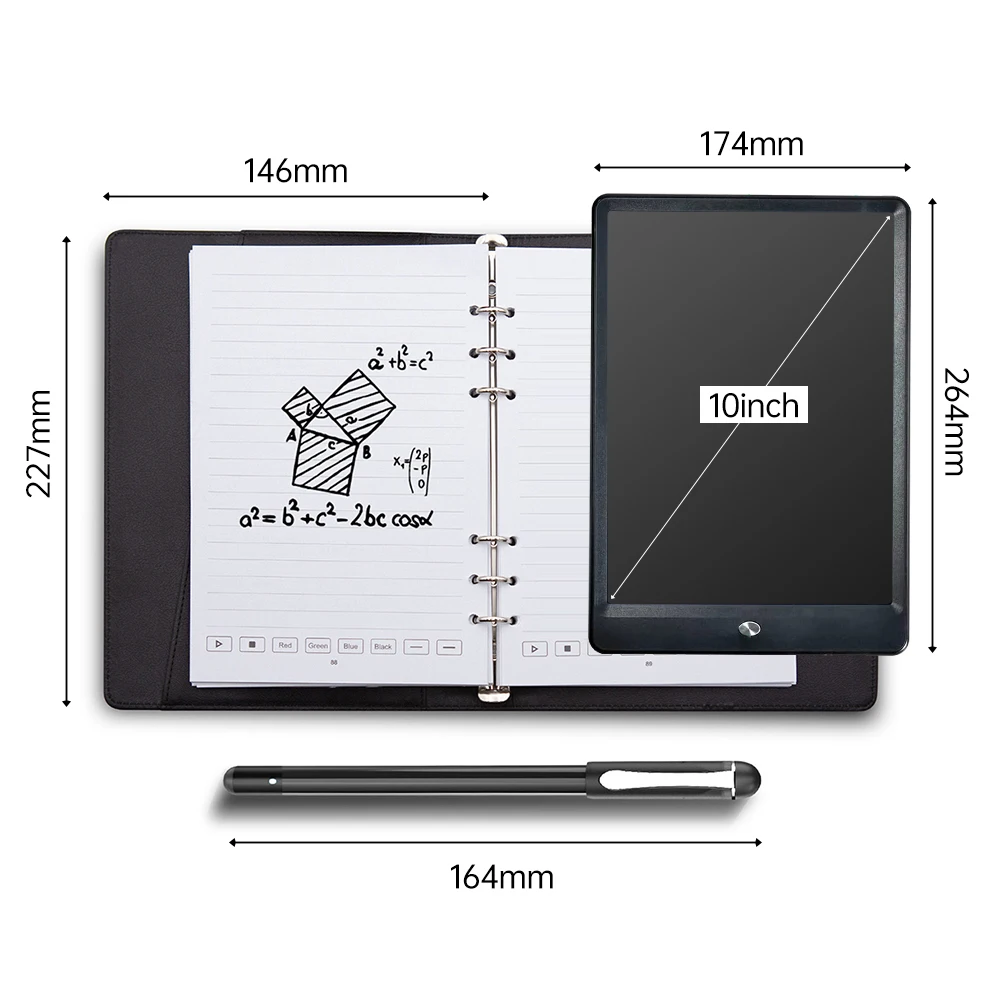 Smart Pen Writing Set Includes Smartpen Smart A5 PU Leather Notebook &Reusable Writing Tablet & B5 Paper BT Wireless Connectioт