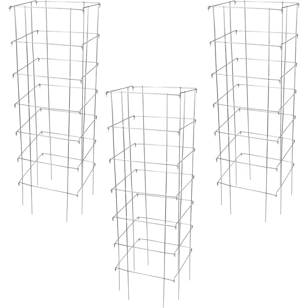 

Sturdy 8-Leg Square Tomato Cage Set, 58 Tall, Pack of 3