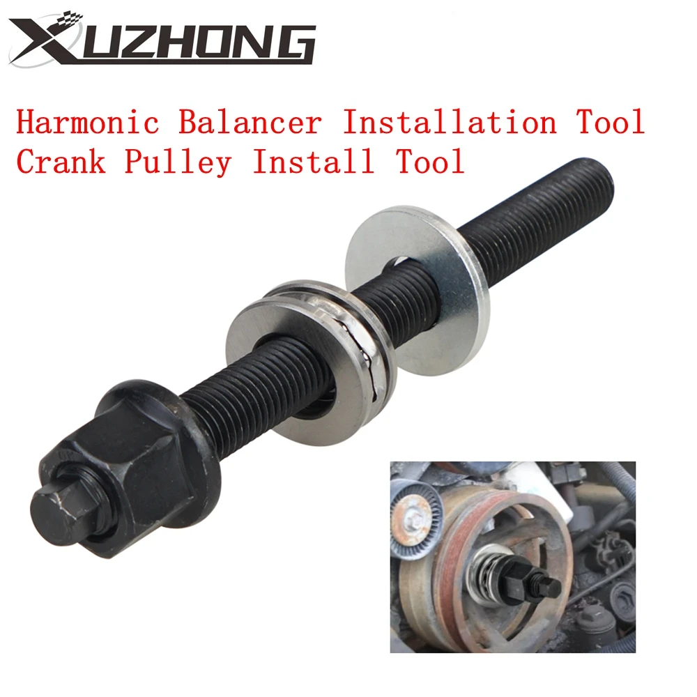 Harmonic Balancer Installation Tool Crank Pulley Install Tool For GM 1997-Up LS LT Engines with Thrust Bearing &Hex Wrench Flats