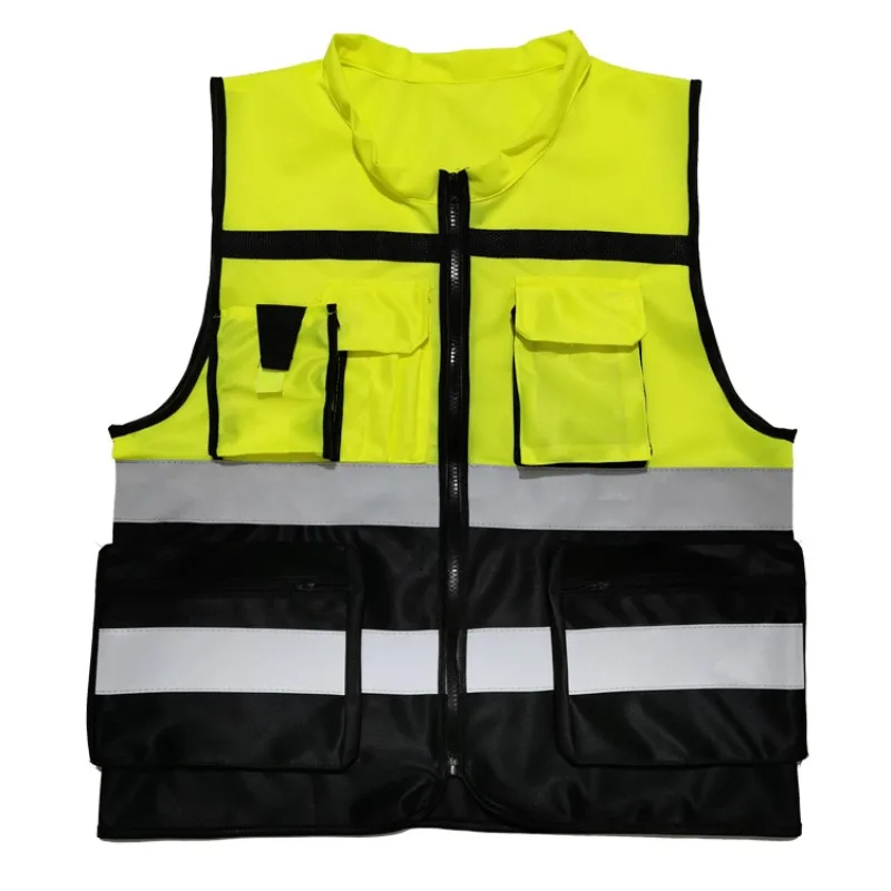 High Visibility Reflective Clothing Construction Workers Traffic Safety Night Inspection Multi-Pocket Safety Work Clothes