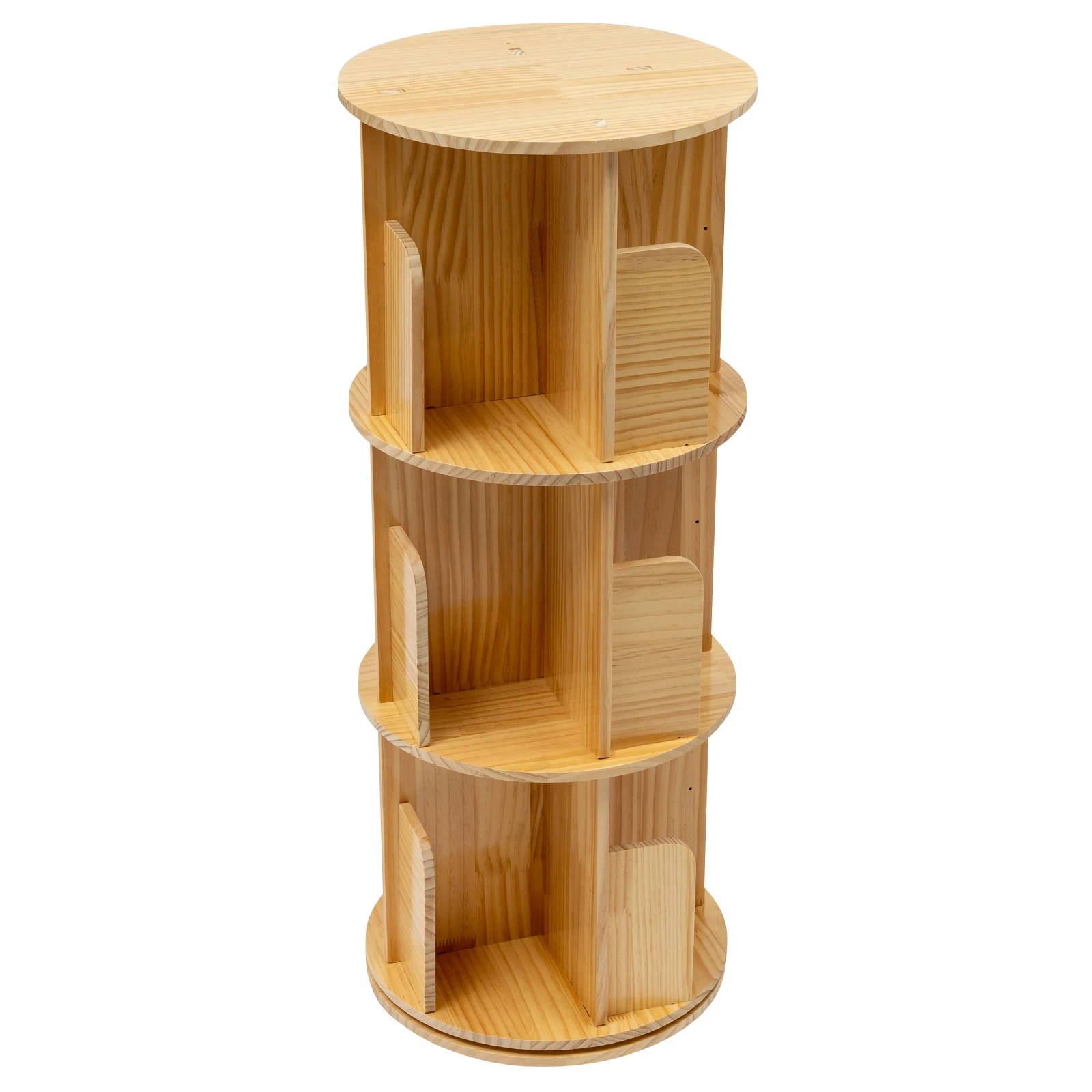 3 Tier Floor Standing Bookcase Storage Rack Holder Rotating Bookshelf For Study Rooms, Offices, Bedrooms, Libraries, etc