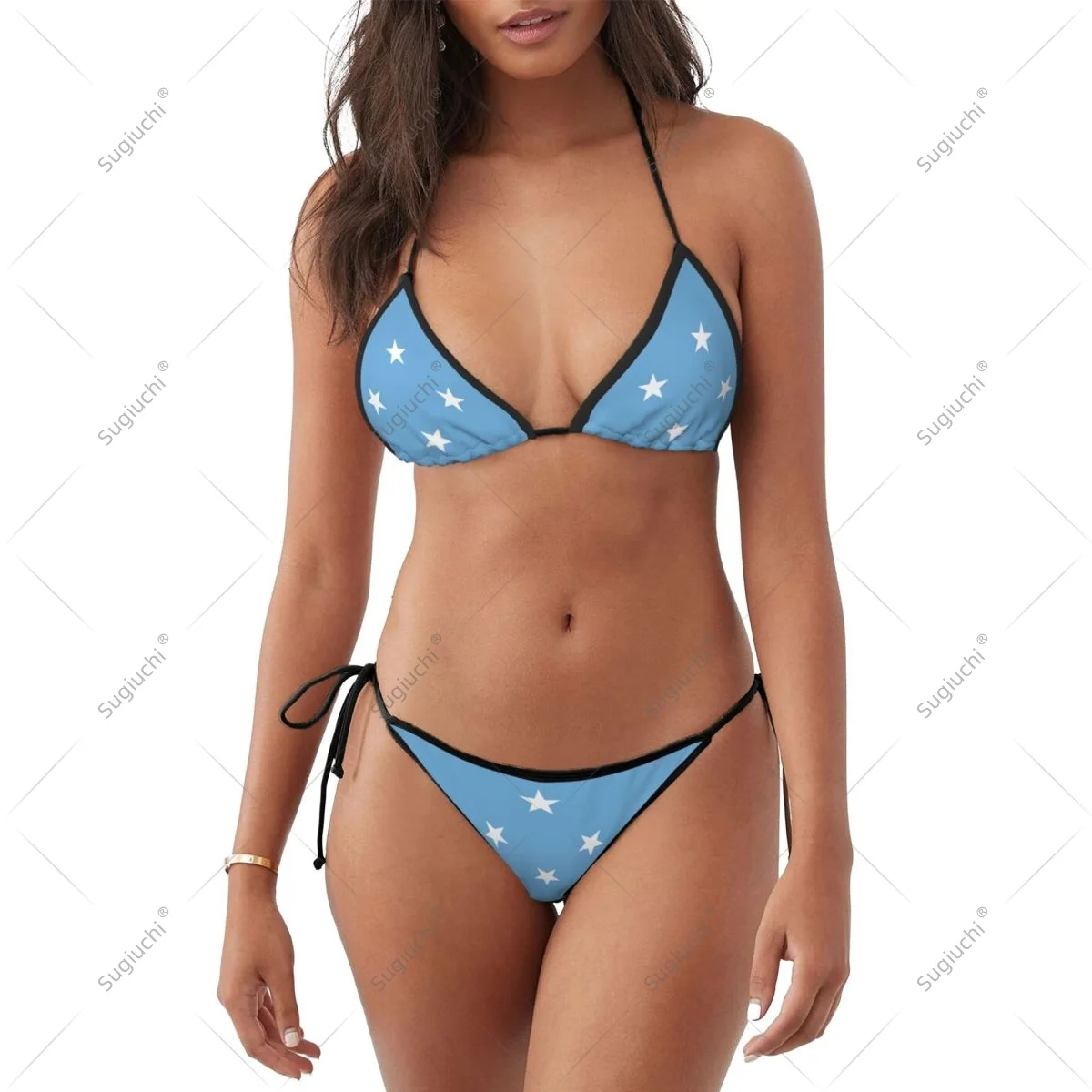 

Women Girls Bikini Federated States Of Micronesia Flag Swimsuit Sets Three Point Beachwear Swimming Bathing Beach Party Suits