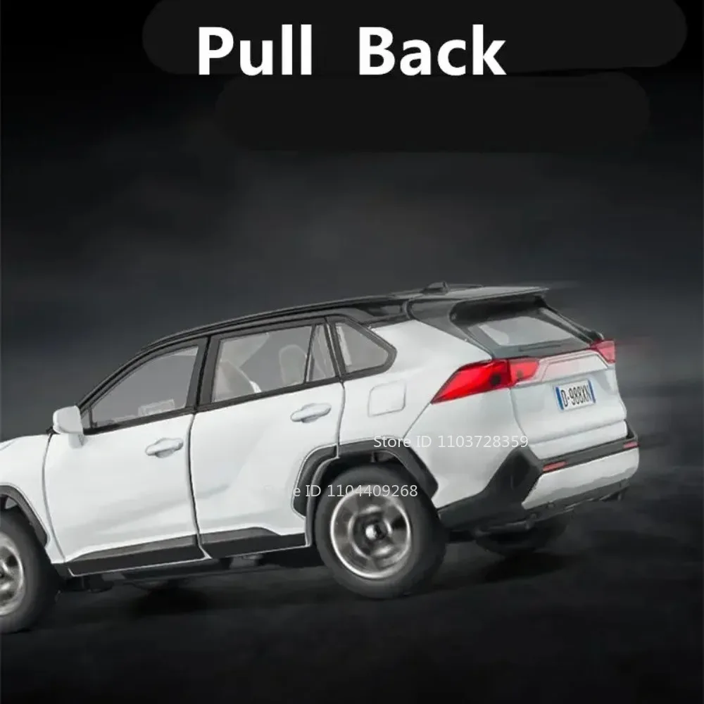 1:22 Scale RAV4 I8 รถของเล่นเครื่องประดับรุ่นโลหะผสมDiecastเสียงประตูเปิดดึงกลับยางยางรถของเล่นเด็กของขวัญ