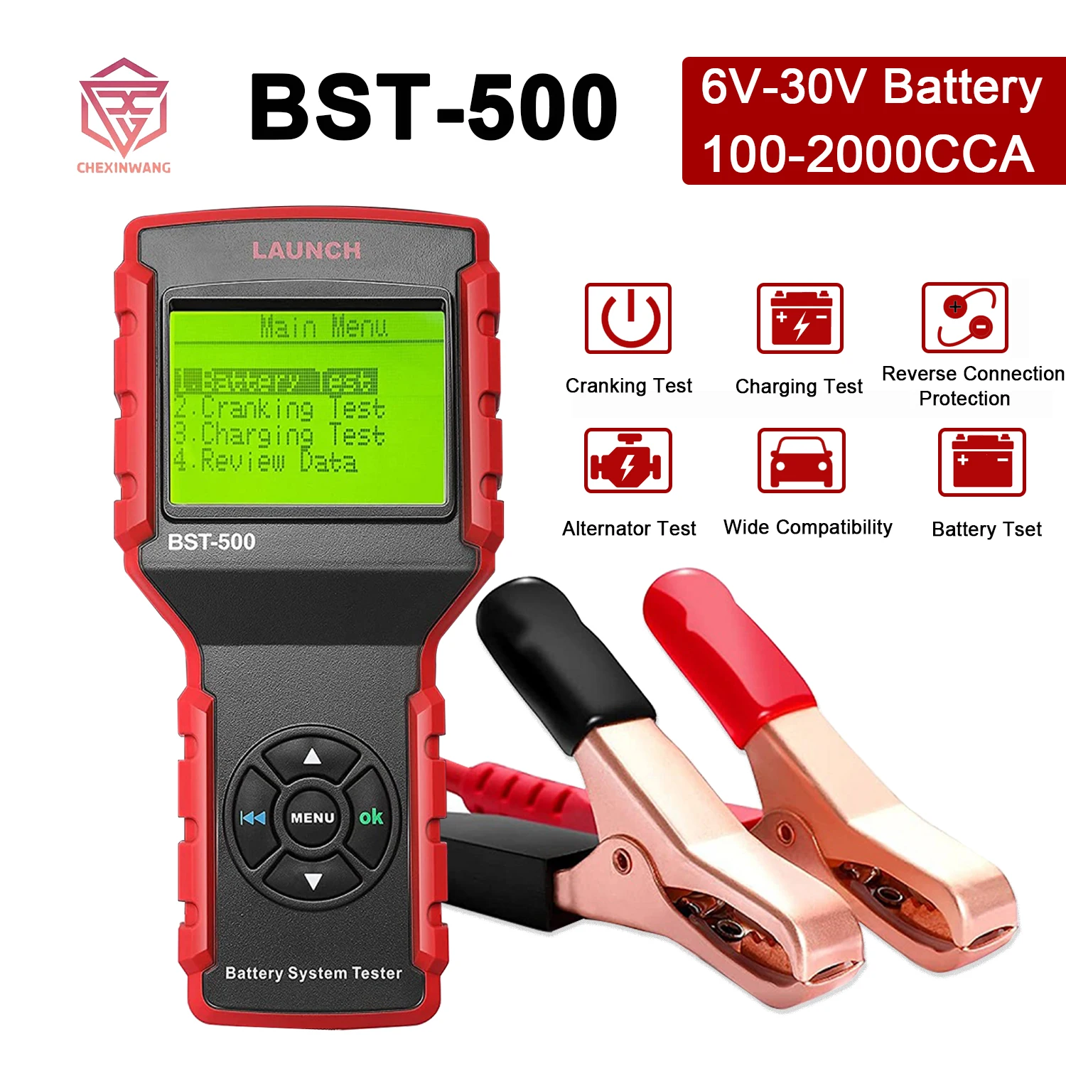 

Launch BST-500 Battery Tester BST500 Cranking&Charging System Test 6V/12V/24V 100-2000 CCA Car Battery Tester Detector Diagnosti