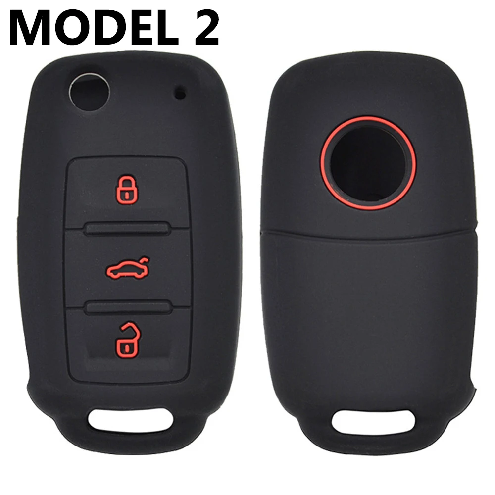For VW Golf Polo Bora Tiguan Passat For SKODA Fabia Superb For SEAT Leon Toledo Altea Ibiza Silicone Remote Key Fob Case Cover