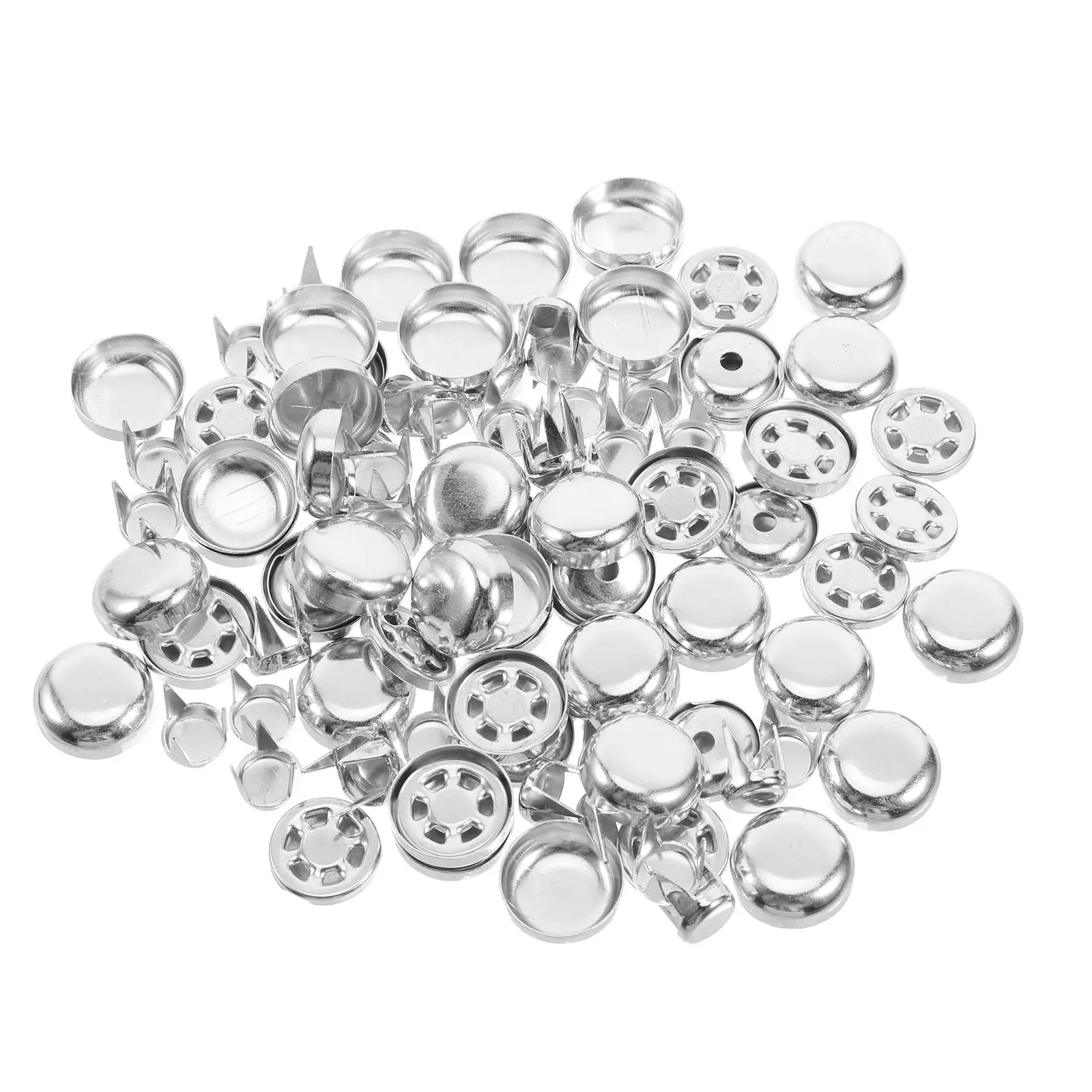 100pcs Silver 15mm Metal Baseball Buckle Button Covers Replacement Aluminum Hat Making Repair Kit