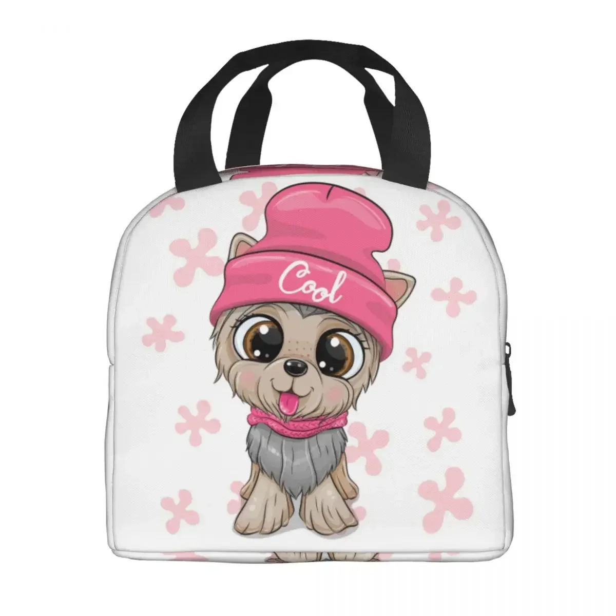 Cool Yorkshire Terrier Resuable Lun Boxes Women Multifunction Cartoon Dog Cooler Thermal Food Insulated  Bag Office Work