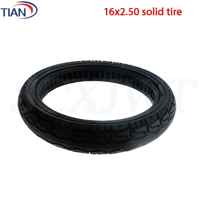 

Enhanced 16x2.50 Solid Rubber Tires for Electric Bikes featuring Hollow Honeycomb structure