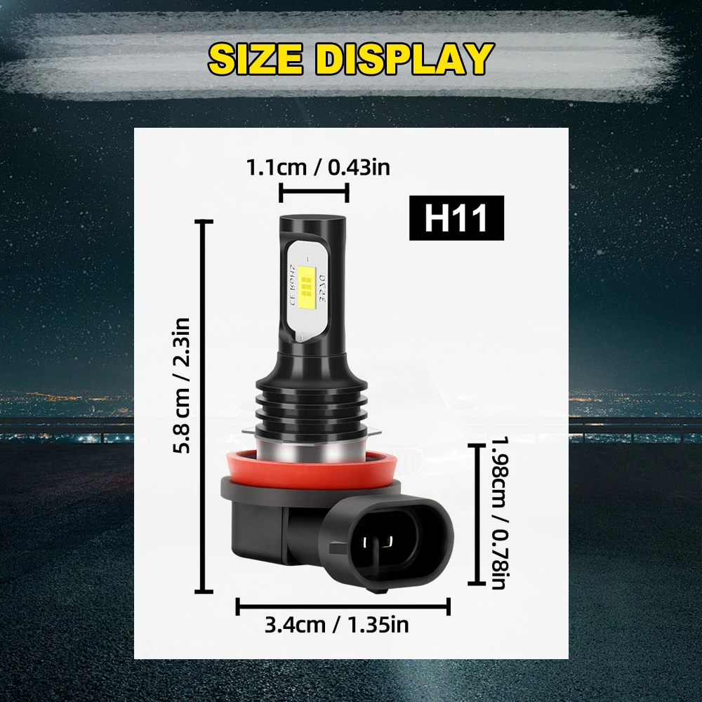 2/4Pcs Wireless Hi/Lo Beam Headlights 6000K 12V Fog Lamps 3570 CSP Bulbs For Nissan X-Trail Sport Utility 2004-2012