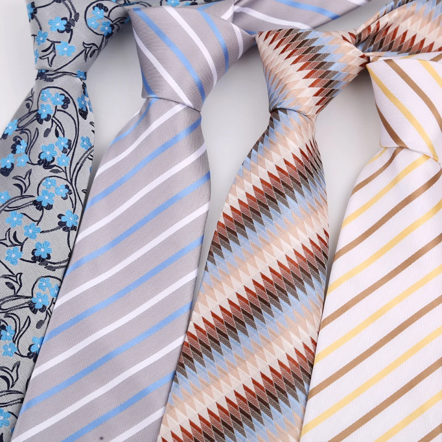 Luxuriöse 8CM Herrenkrawatte, helle Farbe, Punkte, Streifen, einfarbig, für Männer, Bräutigam, Jacquard-gewebte Krawatte für Herren, Business, Hochzeit, Party