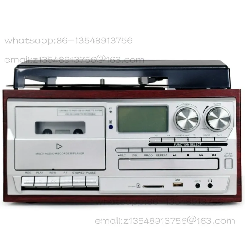 

Vinyl record player European radio old retro Bluetooth CD all-in-one machine factory direct sales