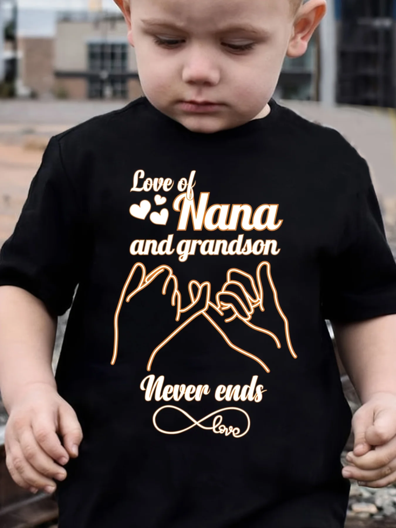 

Летняя модная футболка с короткими рукавами для мальчиков с надписью «Любовь между бабушкой и внуком никогда не заканчивается»