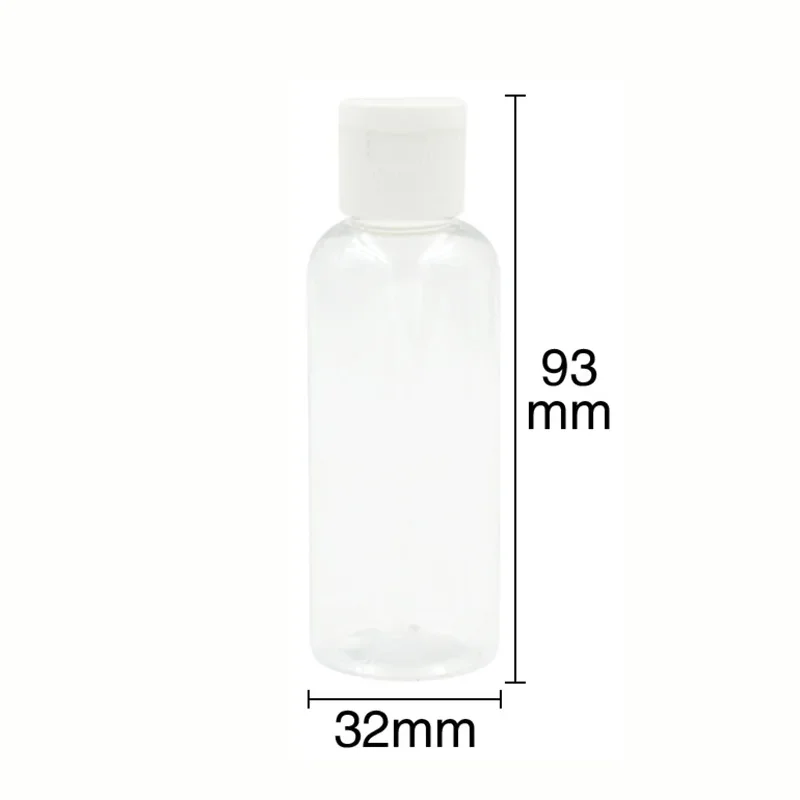 Botella de plástico con tapa abatible de 50ml, loción cosmética vacía de 50g para uso en viajes, contenedor recargable, rosa, azul y marrón