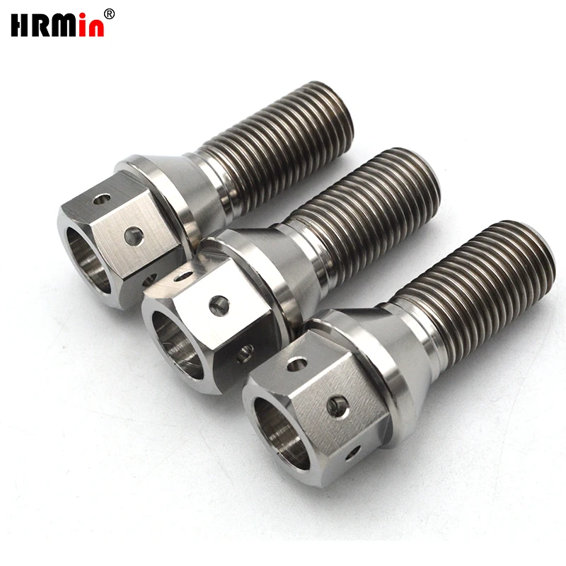 HRMin M14*1.5*28-45mm Gr.5 Titanium Cone Seat Automotive Wheel Titanium Bolt Hub Bolt For VW AUDI Racing Car