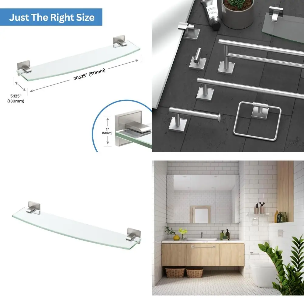 

Satin Nickel Glass Shelving Unit, 5626 Model