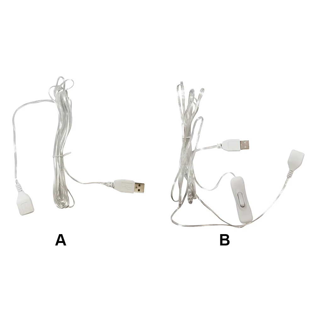 Cable de extensión Flexible de puerto USB duradero profesional con interruptor para interiores, Cable de lámpara de seguridad portátil transparente,