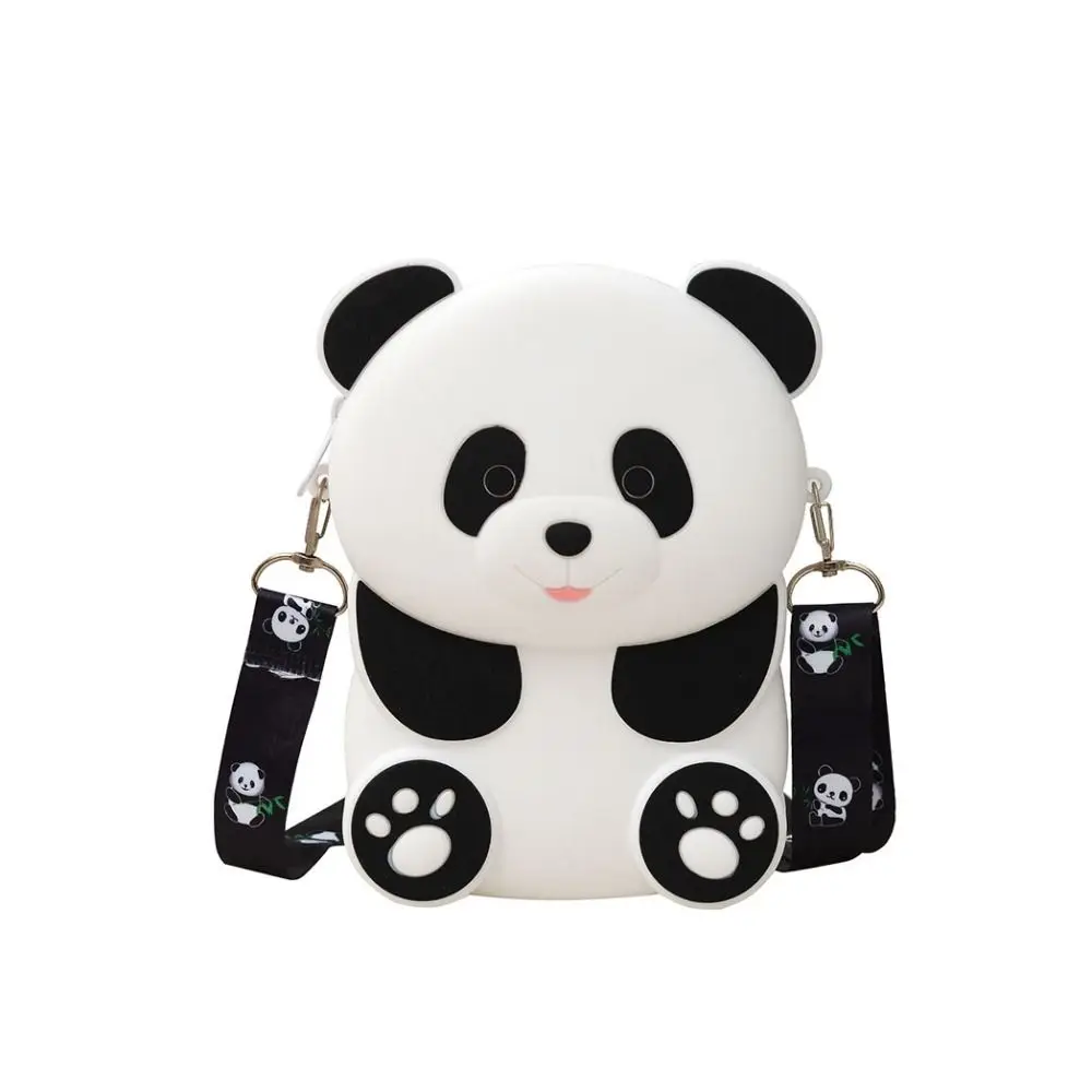 

Сумка через плечо с милой мультяшной пандой, силиконовая сумка с изображением панды Y2K, многофункциональный держатель для карт, кошелек для монет с героями мультфильмов для детей