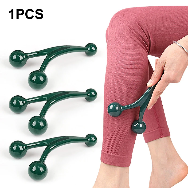 (.) Multifunctional Triangle Ball Massager Shoulder Massage Foot Acupoints Facial Roller Massager Smooth Relax Body Massage Tool