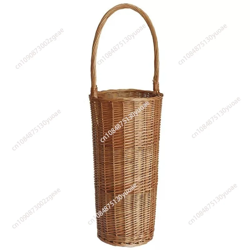 Handmade wicker long storage basket, rose basket