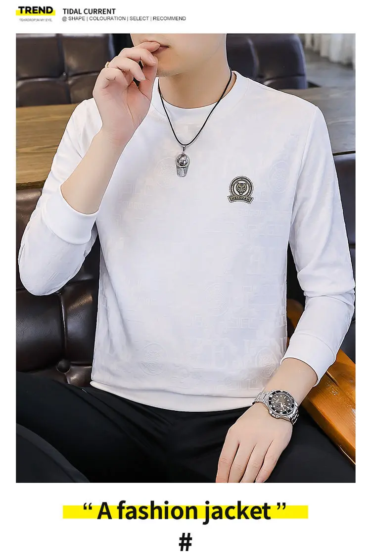 Fashion New Brand Breathable LongSleeved Men O-neck Tops Designer Cool Comfortable T-shirt Men's Clothing 2024 L-5XL