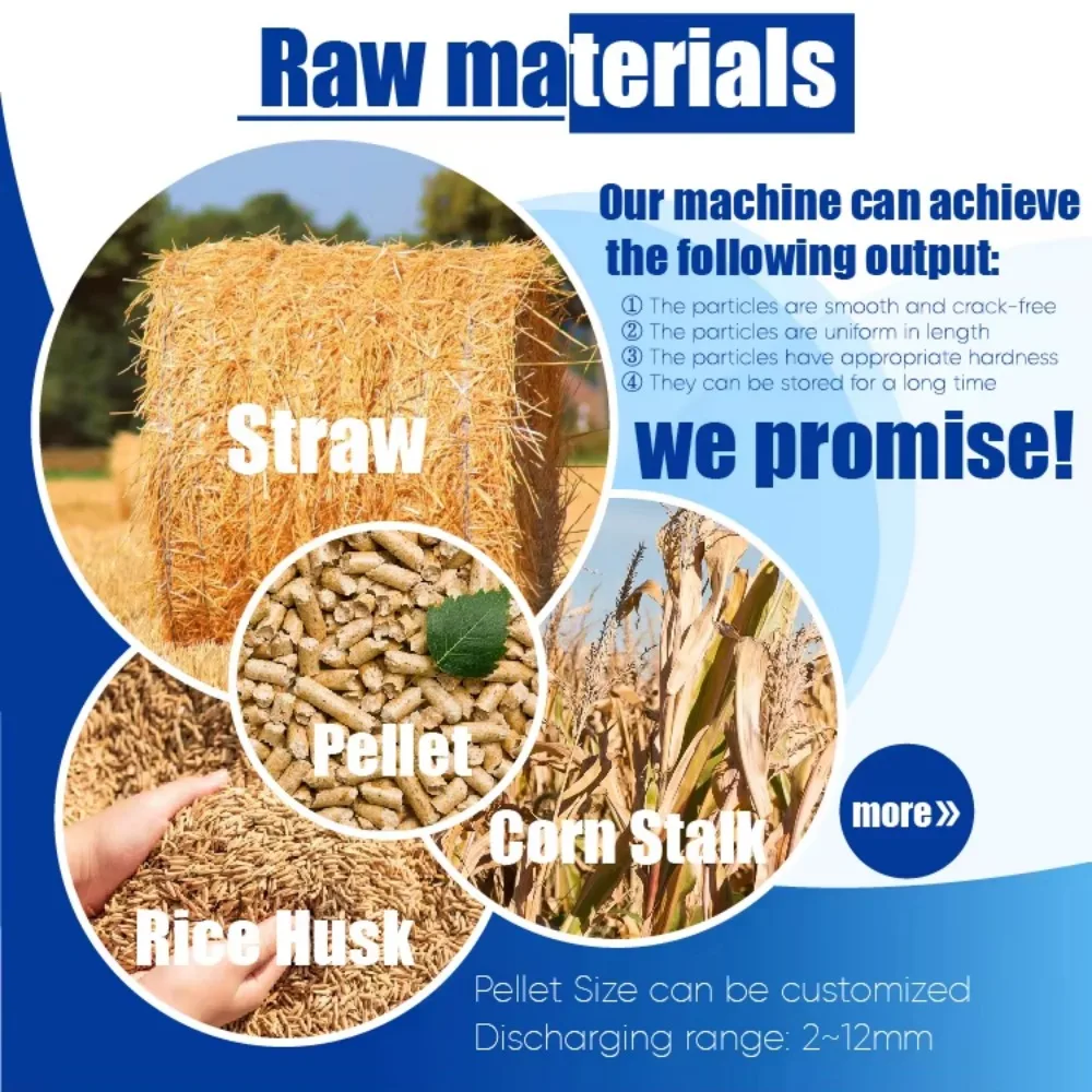 New Design 1-2t/h Stalk Paddy Rice  Straw Stalk Pellet Mill