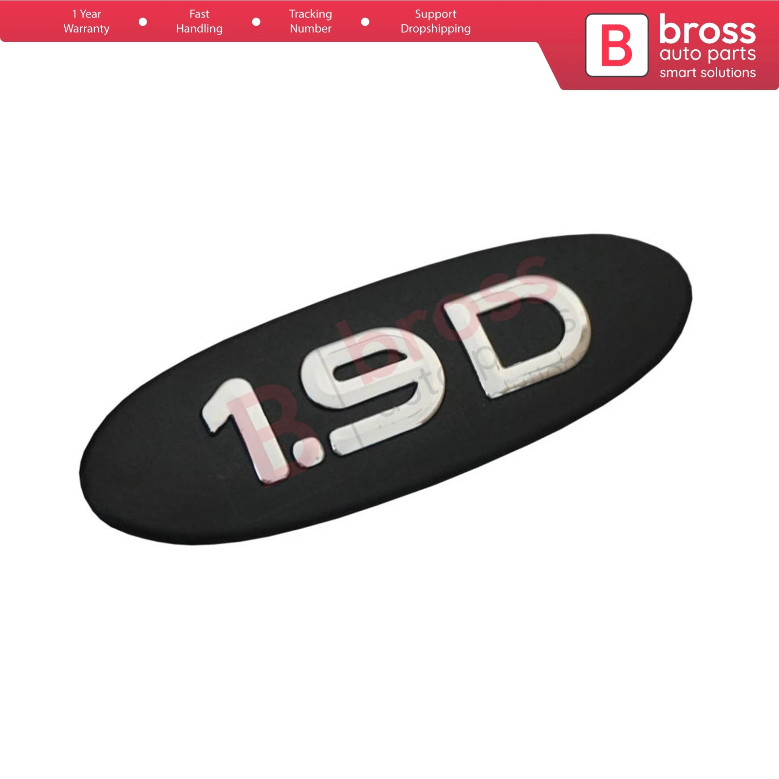 

Bross Auto Parts BSP569 Black 1.9D Badge Monogram Emblem for Renault Kangoo 1998-2007 8200120852 Fast Shipment Ship From Turkey