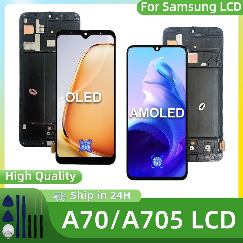 AMOLED A705F Screen For Samsung Galaxy A70 LCD SM-A705F/DSM Display Touch Screen Digitizer For Samsung A705 LCD Replacement