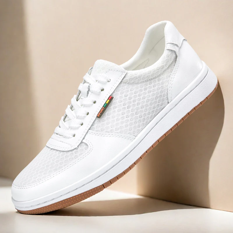 

Осенние мужские белые кроссовки 2025 года — дышащая корейская уличная обувь, универсальная повседневная обувь с гонконгскими вибрами