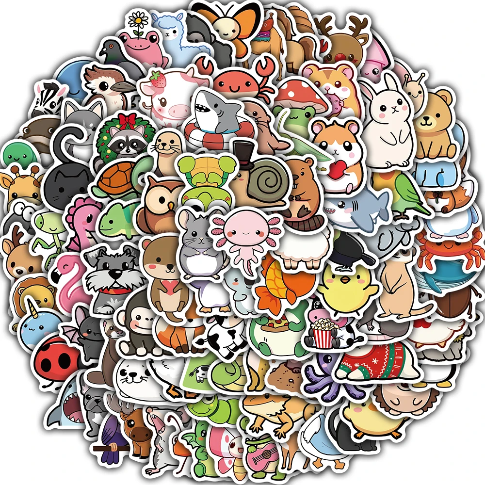 100/200PCS Animal Sticker Retro Landschap DIY Telefoon Gitaar Laptop Bagage Notebook Festival Gitaren Meer Waterdichte Sticker