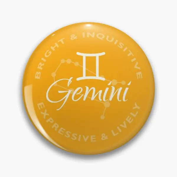 Gemini Astrology  Soft Button Pin Gift Badge Cute Lapel Pin Cartoon Women Jewelry Clothes Creative Hat Fashion Lover Decor Funny