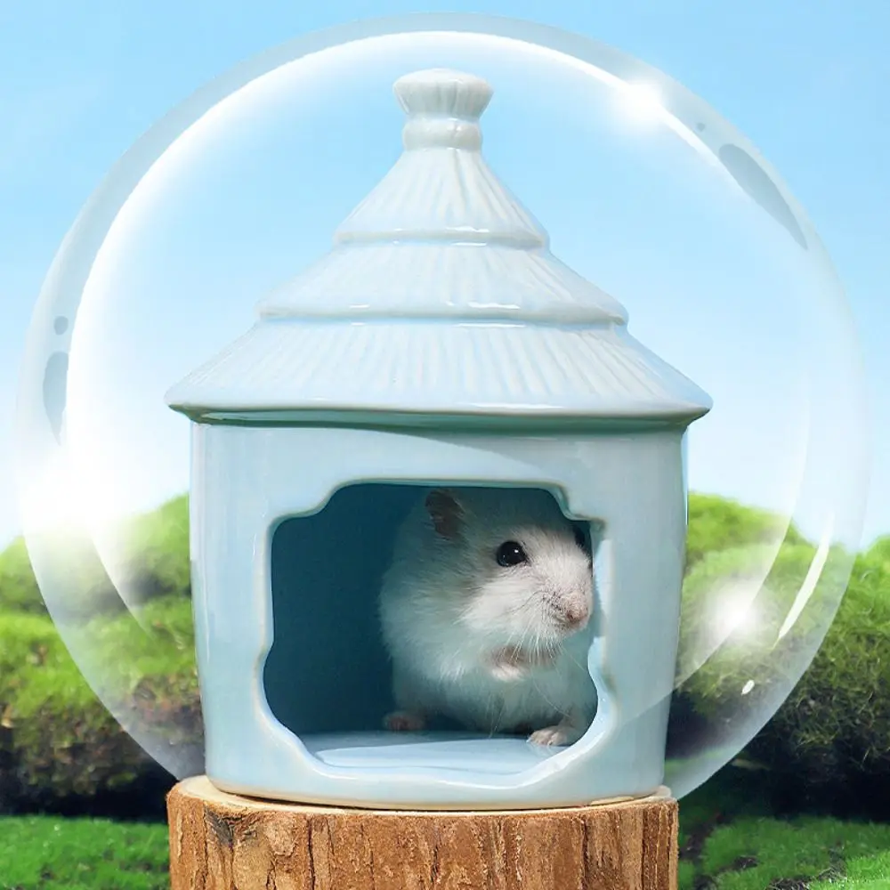

Hamster Landscaping Supplies Ceramic Hamster Nest Cute Cartoon Pet Shelter Cooling Creative Hamster Bed Summer Heat Dissipation