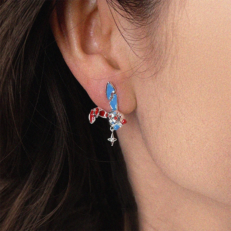 Copper Alloy Material Jewelry Accessories, Retro Circus Clown Stud Earrings for Women Men, Bright Multicolor Enamel Cos Theme Ca