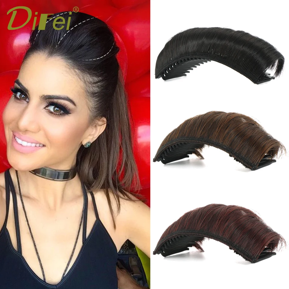 DIFEI Invisible Bangs Puffy Hair Pad Comb Synthetic Hair Fluffy Comb Pad False Hair Accessories Bride styling Hair Pads Hairpiec